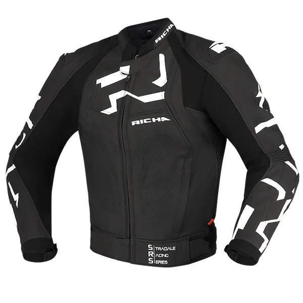 Richa Stradale Leather Jacket - Black / White