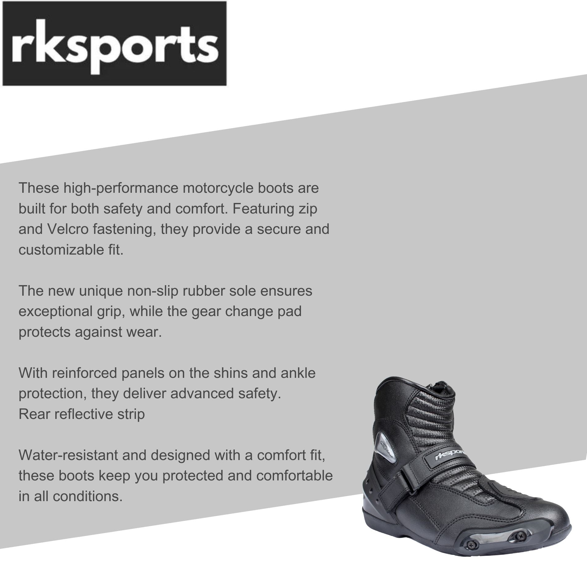 RK-3 SHORT LEATHER CRUISER Ankle MOTORBIKE MOTORCYCLE BOOTS MENS KIDS LADIES