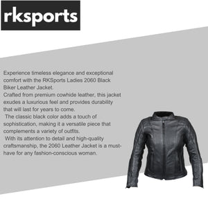 RKSports STYLE 2060 LADIES LEATHER MOTORBIKE MOTORCYCLE JACKET CE ARMOUR