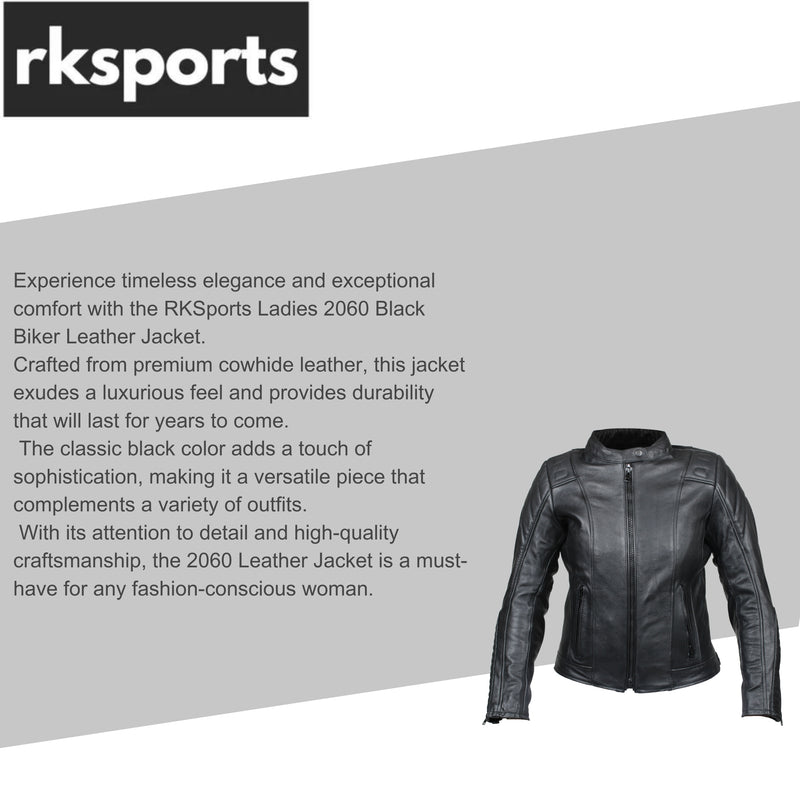 RKSports STYLE 2060 LADIES LEATHER MOTORBIKE MOTORCYCLE JACKET CE ARMOUR