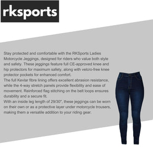 RKSport Women/Ladies Motorcycle Motorbike  Jeggings made with protective  Lining