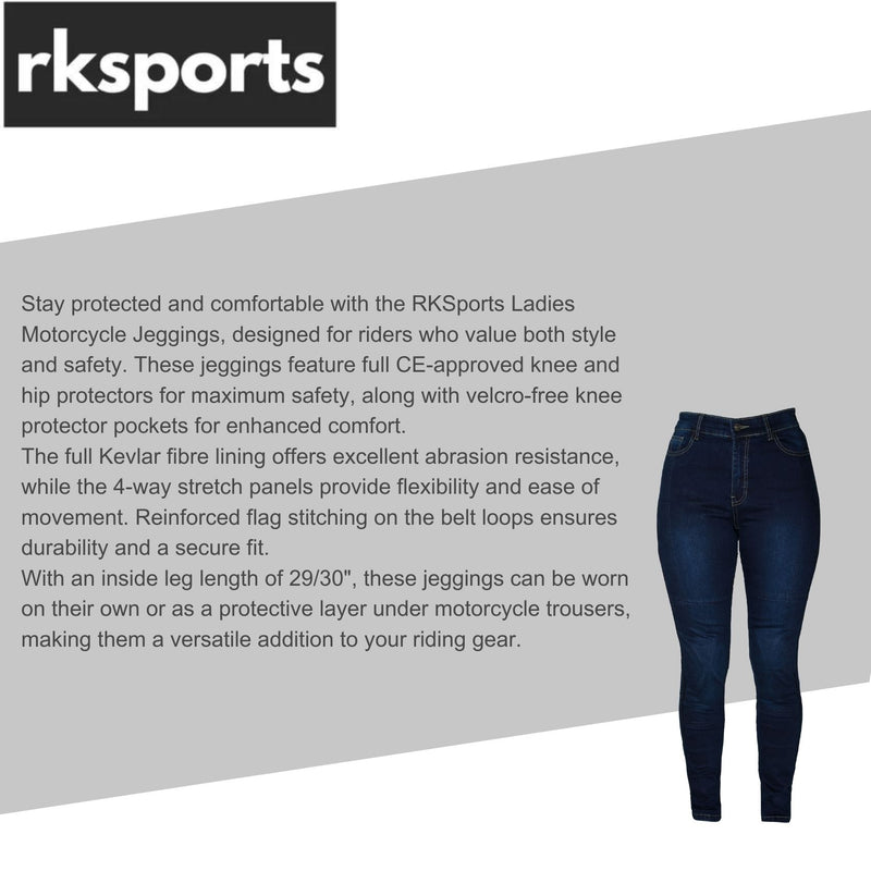 RKSport Women/Ladies Motorcycle Motorbike  Jeggings made with protective  Lining