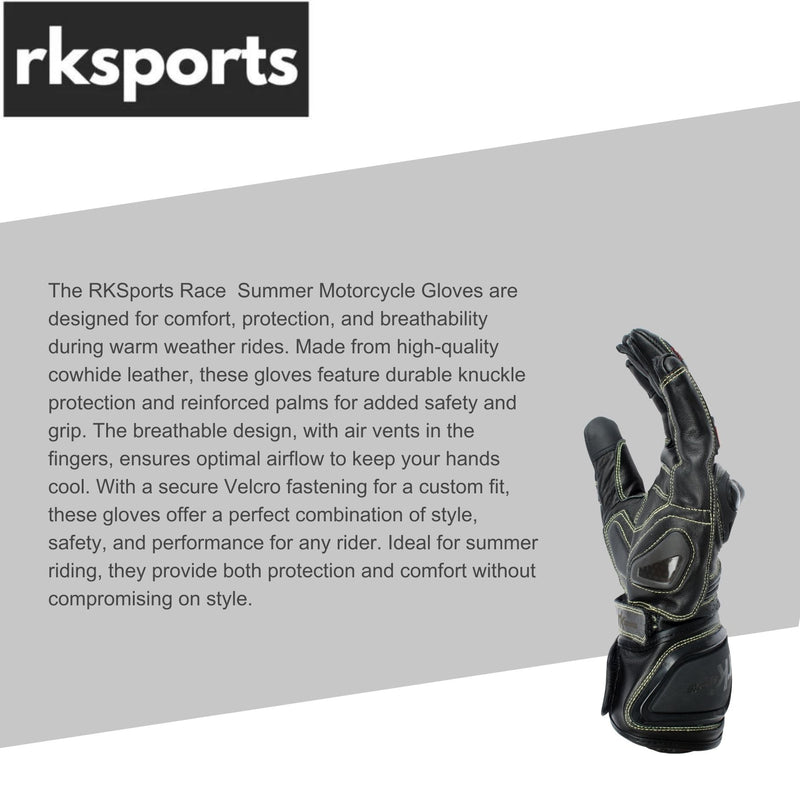 Reinforced  Leather Motorcycle Motorbike Carbon Knuckles Race Gloves