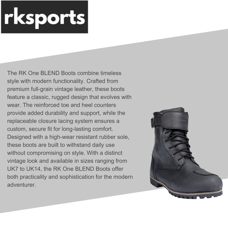 RKone Blend 10052 Motorbike Motorcycle Waterproof Touring Boots |Black and Brown