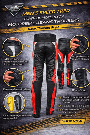 RK Sports Leather Speed 7 Jean moto en cuir de vachette