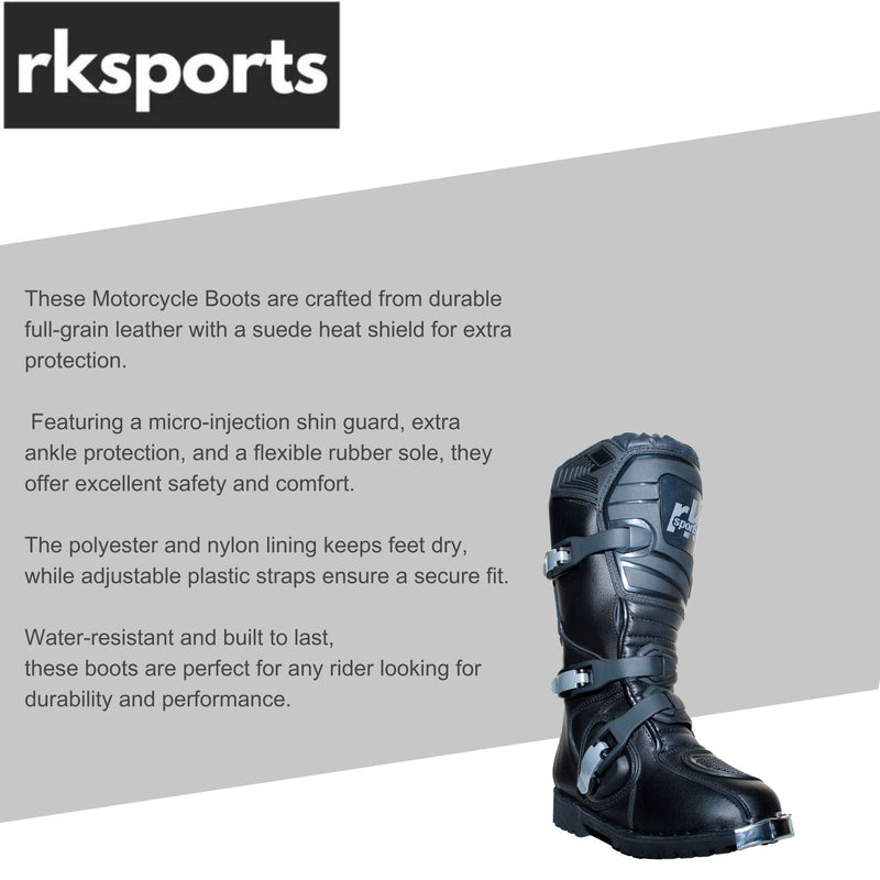 KIDS MOTORCYCLE OFF ROAD NEW MOTOCROSS MX BLACK LEATHER BOOTS