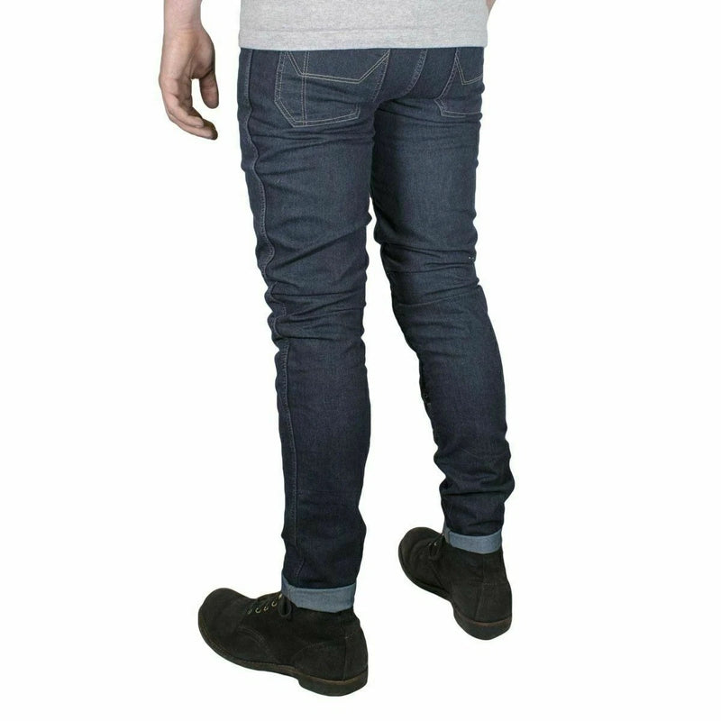 Knox Spencer Skinny Fit Blue Denim Motorcycle Jeans