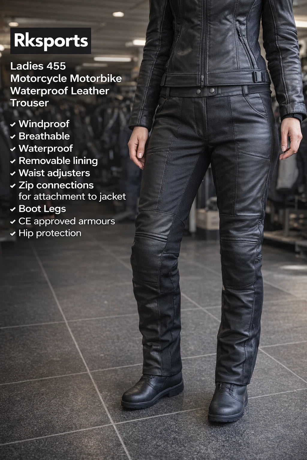 Pantalon de moto RK Sports Leather 455