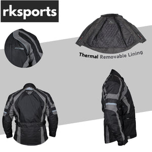 RKSports Style Commander Motorbike Motorcycle Waterproof Jacket red blue black