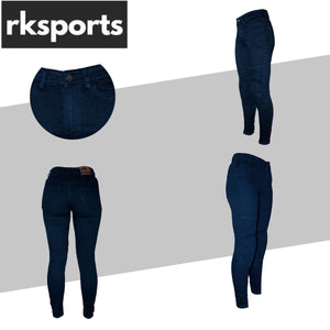 RKSport Ladies Motorcycle Motorbike Denim Trousers Jeans with protective Lining