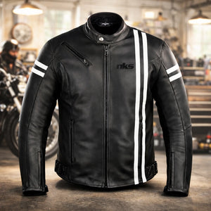 Rksports Speed-2 Mens Fashion Leather Motorcycle Motorbike Jacket with Armour