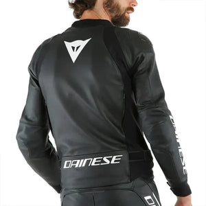 Dainese Sport Pro Leather Motorcycle Motorbike Jacket Black White