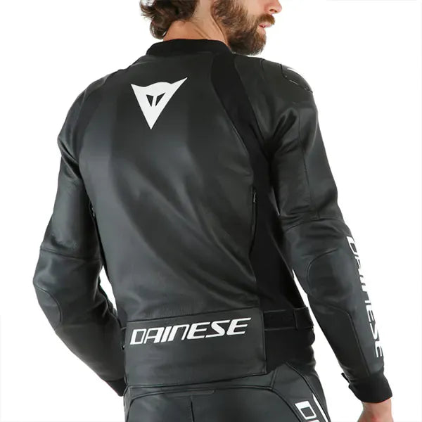 Dainese Sport Pro Leather Motorcycle Motorbike Jacket Black White