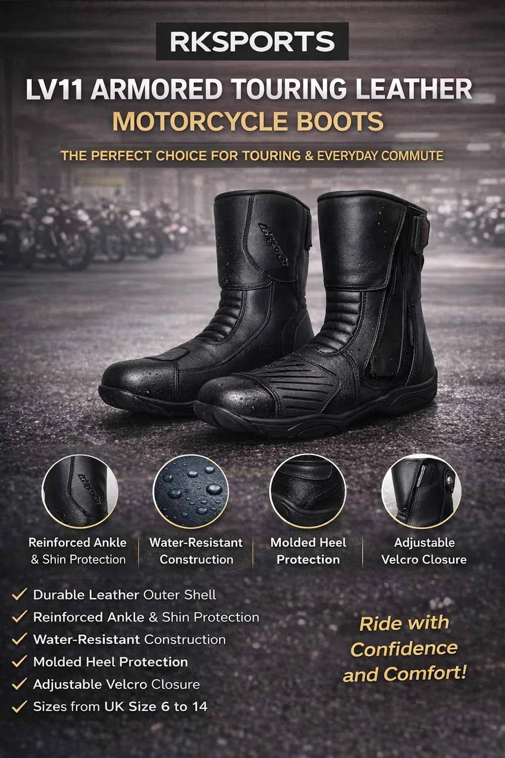 Bottes de moto de course d'hiver Proto Lv11 résistantes à l'eau