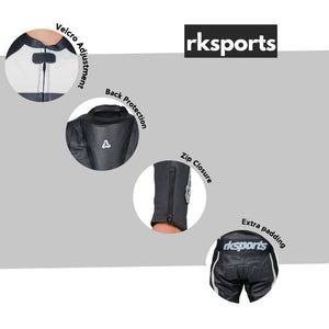 RKSPORTS ONE PIECE LEATHER BLACK WHITE MOTORCYCLE MOTORBIKE SUIT