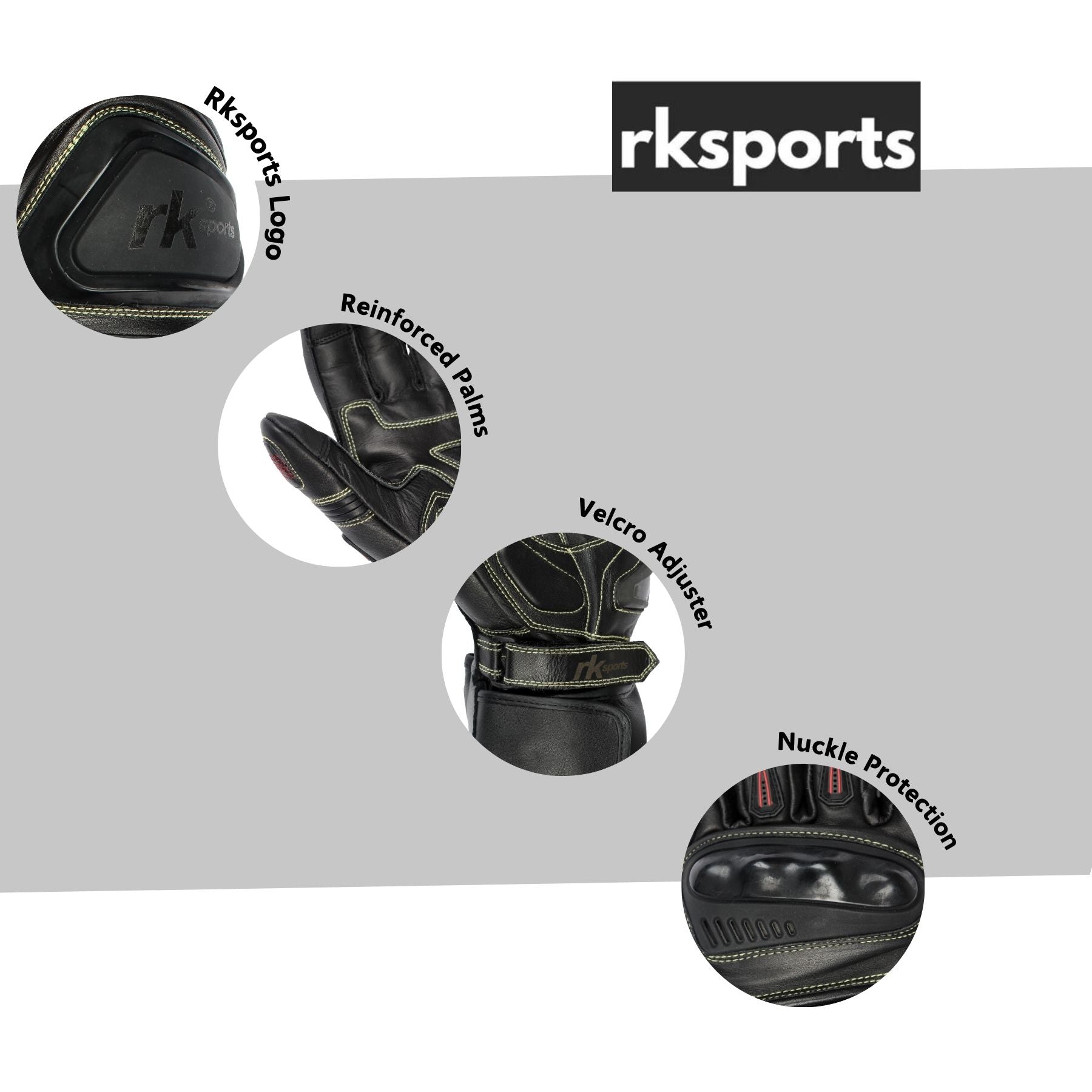 Reinforced  Leather Motorcycle Motorbike Carbon Knuckles Race Gloves