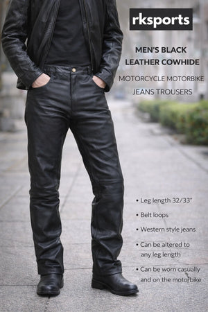 Jeans moto RK Sports en cuir de vachette