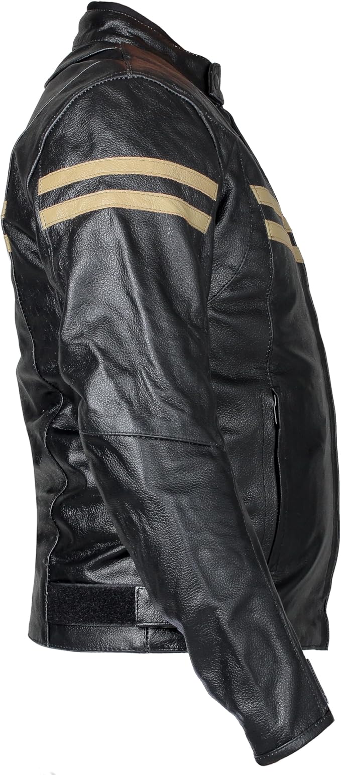 Mens Leather Speed-1 Fashion Motorcycle Motorbike Armoured Jacket