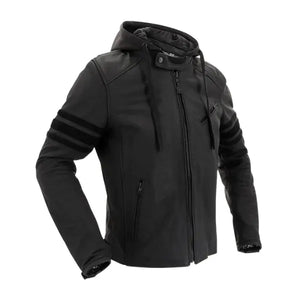 Richa Toulon 2 Black Edition Hooded Leather Motorcycle Jacket - Black