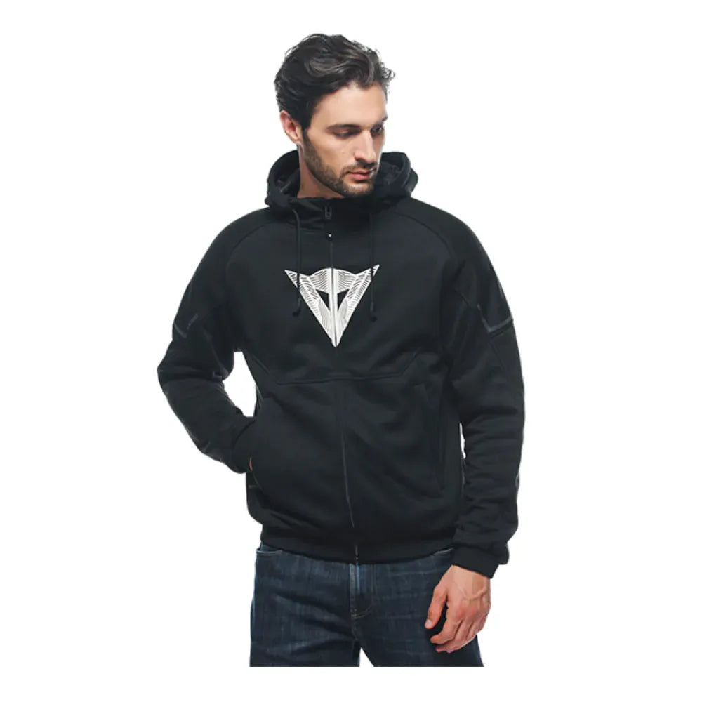 DAINESE DAEMON-X SAFETY MOTORCYCLE MOTORBIKE HOODIE HOODED TOP 948 BLACK WHITE