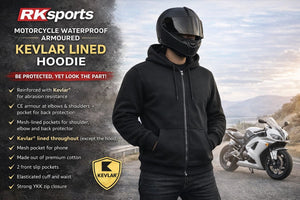 Sweat à capuche de moto RK Sports amovible entièrement blindé en Kevlar