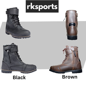 RKone Blend 10052 Motorbike Motorcycle Waterproof Touring Boots |Black and Brown