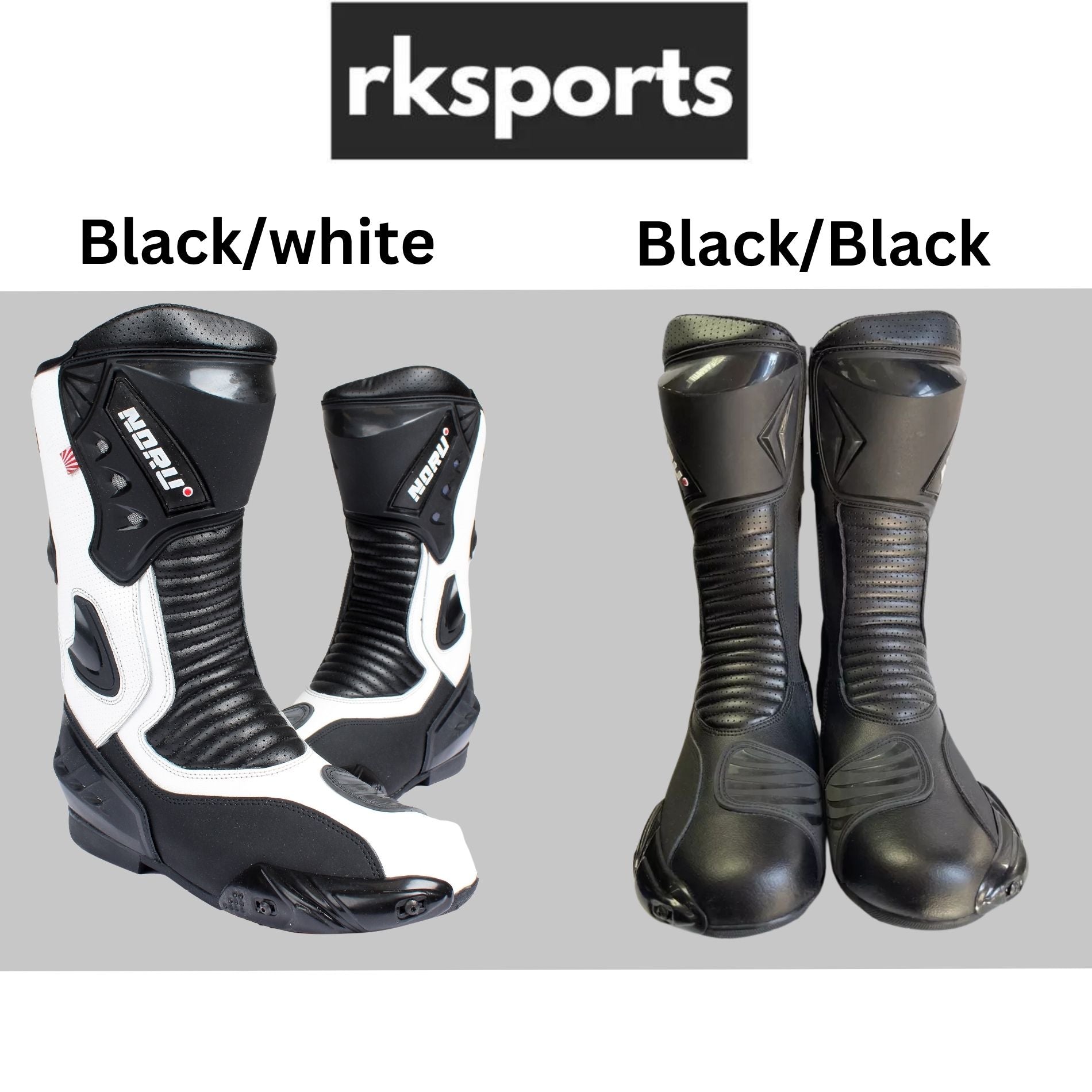 Rksport New Noru race Motorcycle Black white Leather Sports Race Boots