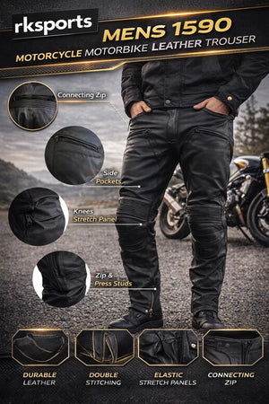 Pantalon de moto en cuir RK Sports 1590