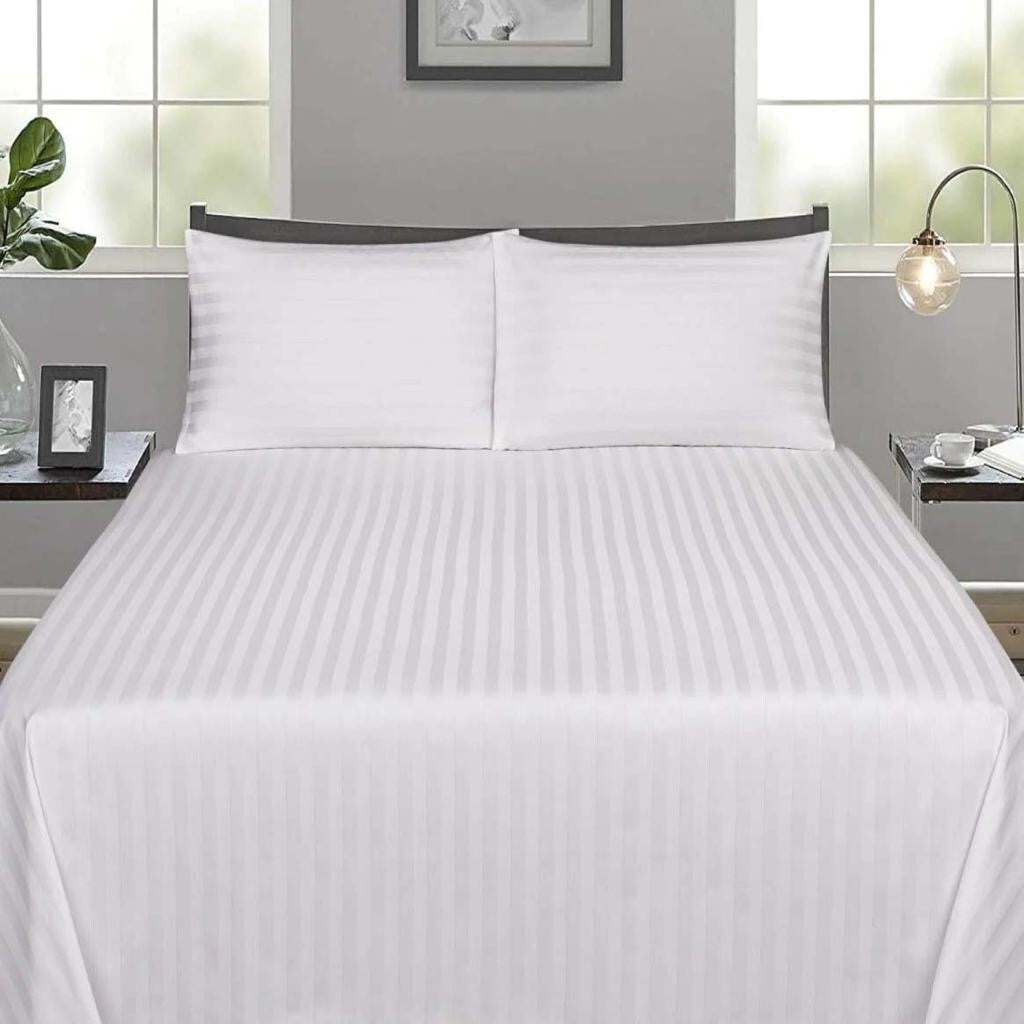 T200 Thread Count, 80/20 Rich Stripe Bed Linen Duvet Covers - 1cm Stripe 130/70