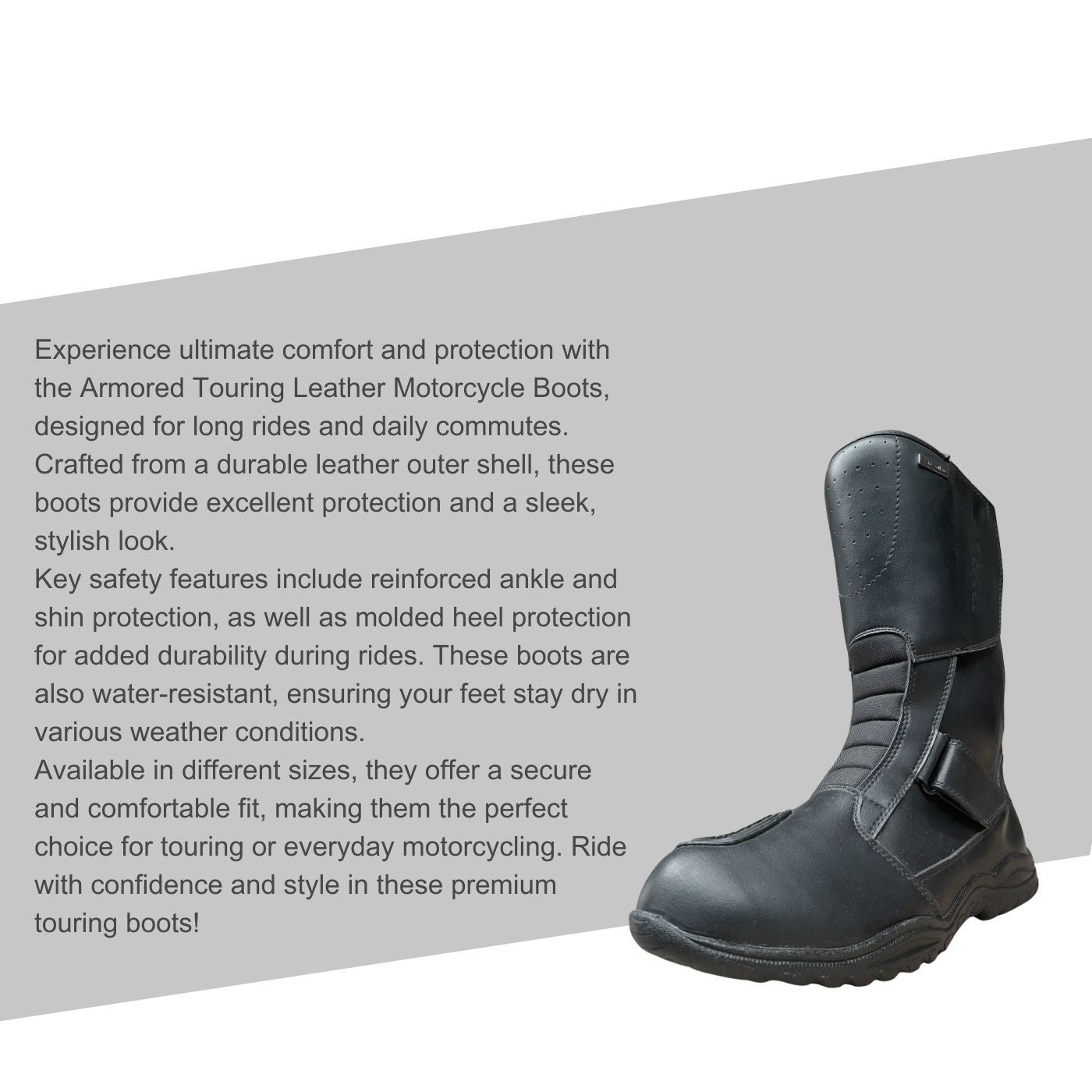 IXS TB2 Leather Motorcycle Boots – Waterproof & All-Weather Touring boot