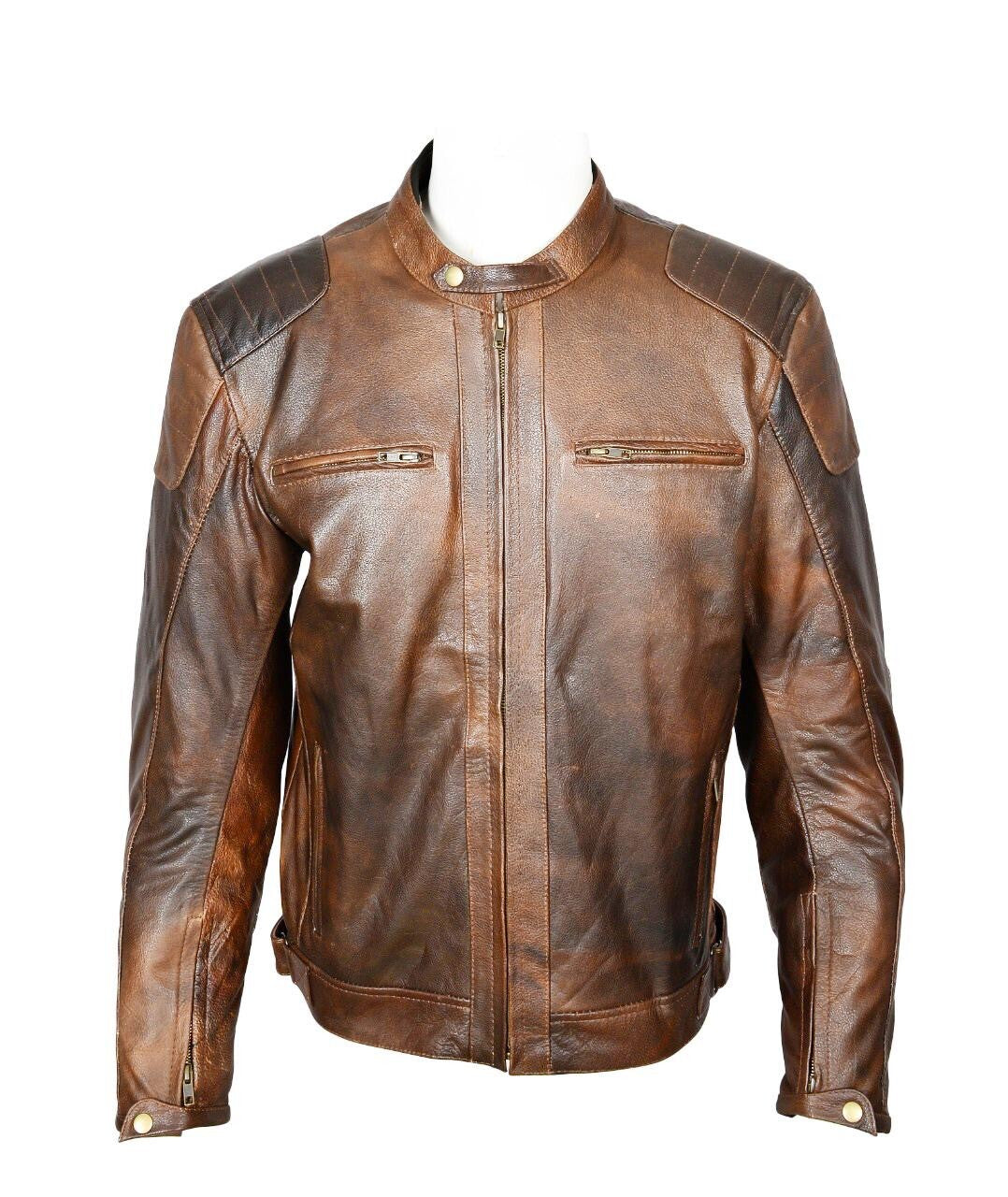 Rksports Mens Style 09 jacket black Leather Motorcycle Armoured  Jacket