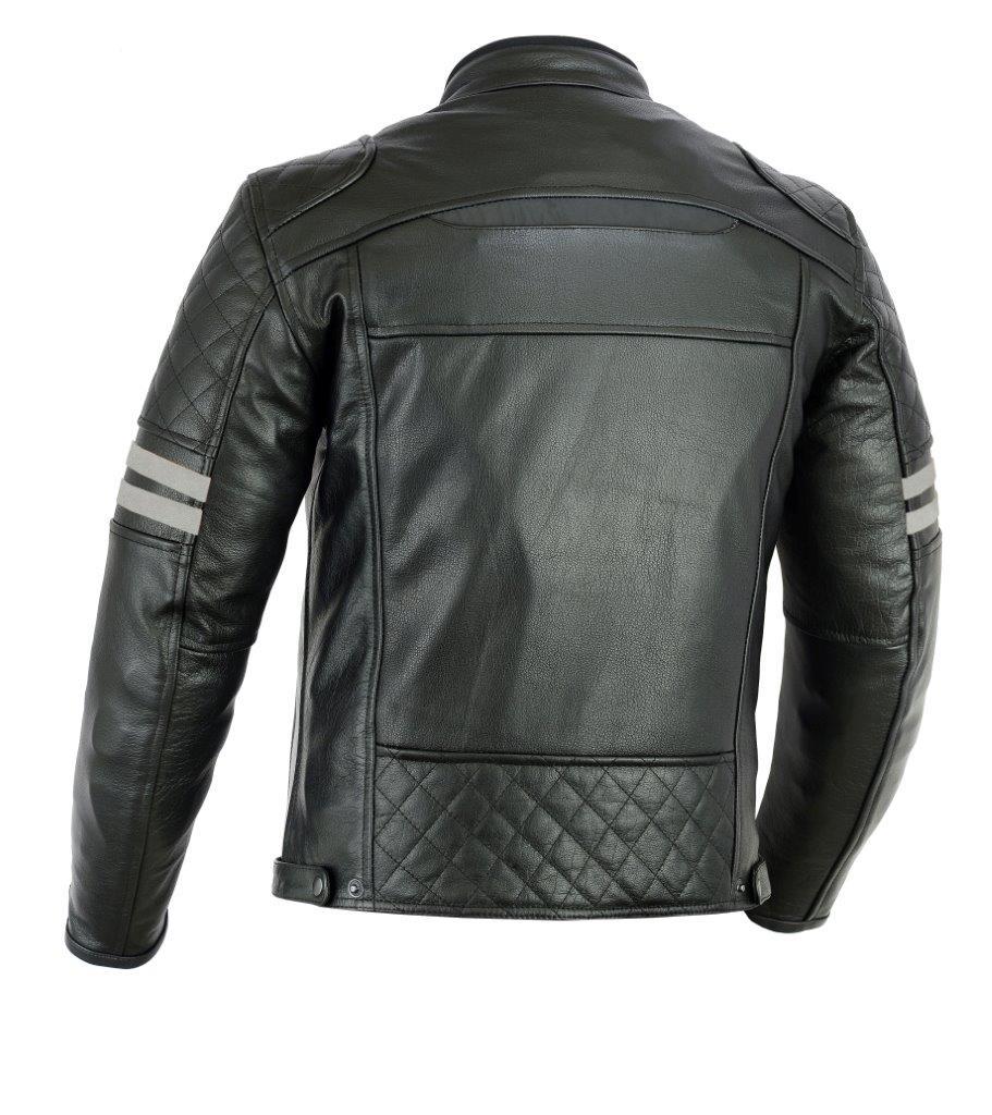 Rksports Speed 5 Mens Retro Leather Motorcycle Motorbike Jacket with Armour