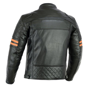 Rksports Speed 5 Mens Retro Leather Motorcycle Motorbike Jacket with Armour