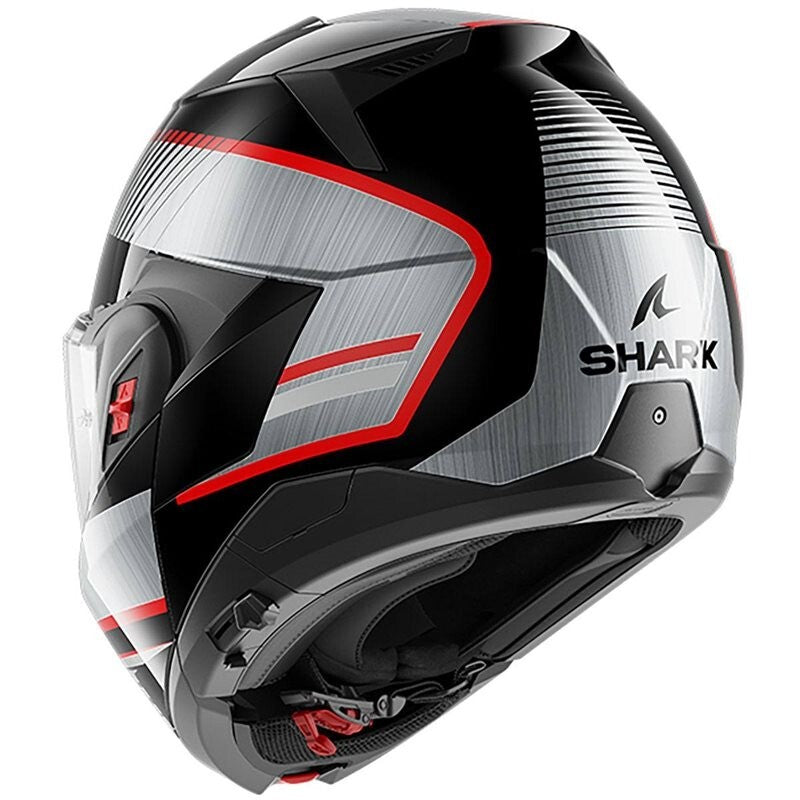 Shark OXO Sikter Flip Front Helmet (Black|Silver|Red)
