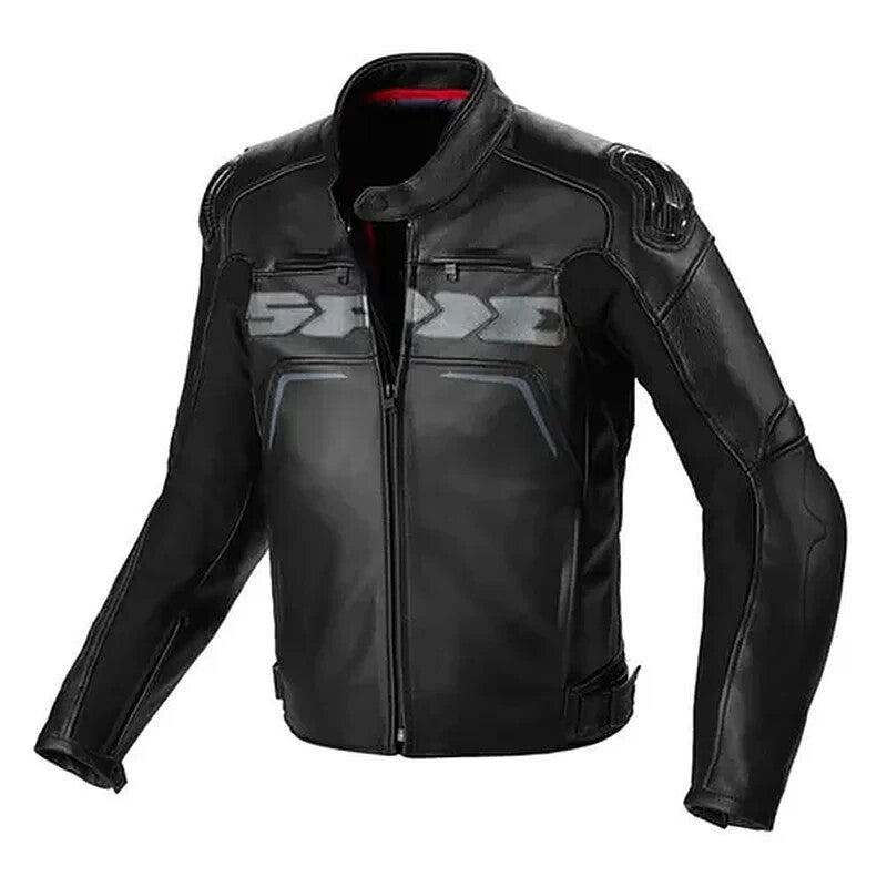 Spidi Super Leather Semi Waterproof Jacket - Black / Green size 52