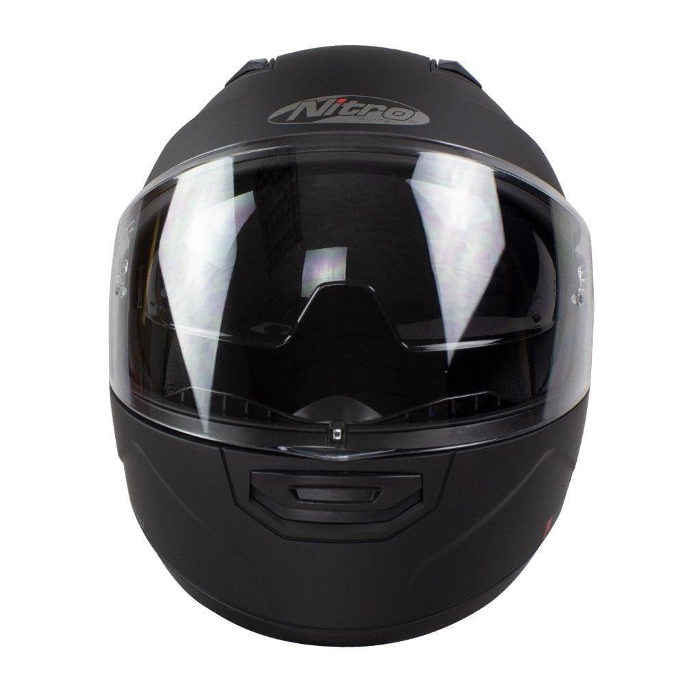 Nitro F350 Uno Flip Up Motorcycle Helmet Modular Scooter Crash Bike satin Black