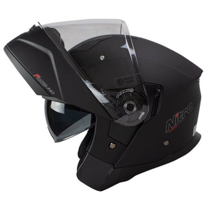 Nitro F350 Uno Flip Up Motorcycle Helmet Modular Scooter Crash Bike satin Black