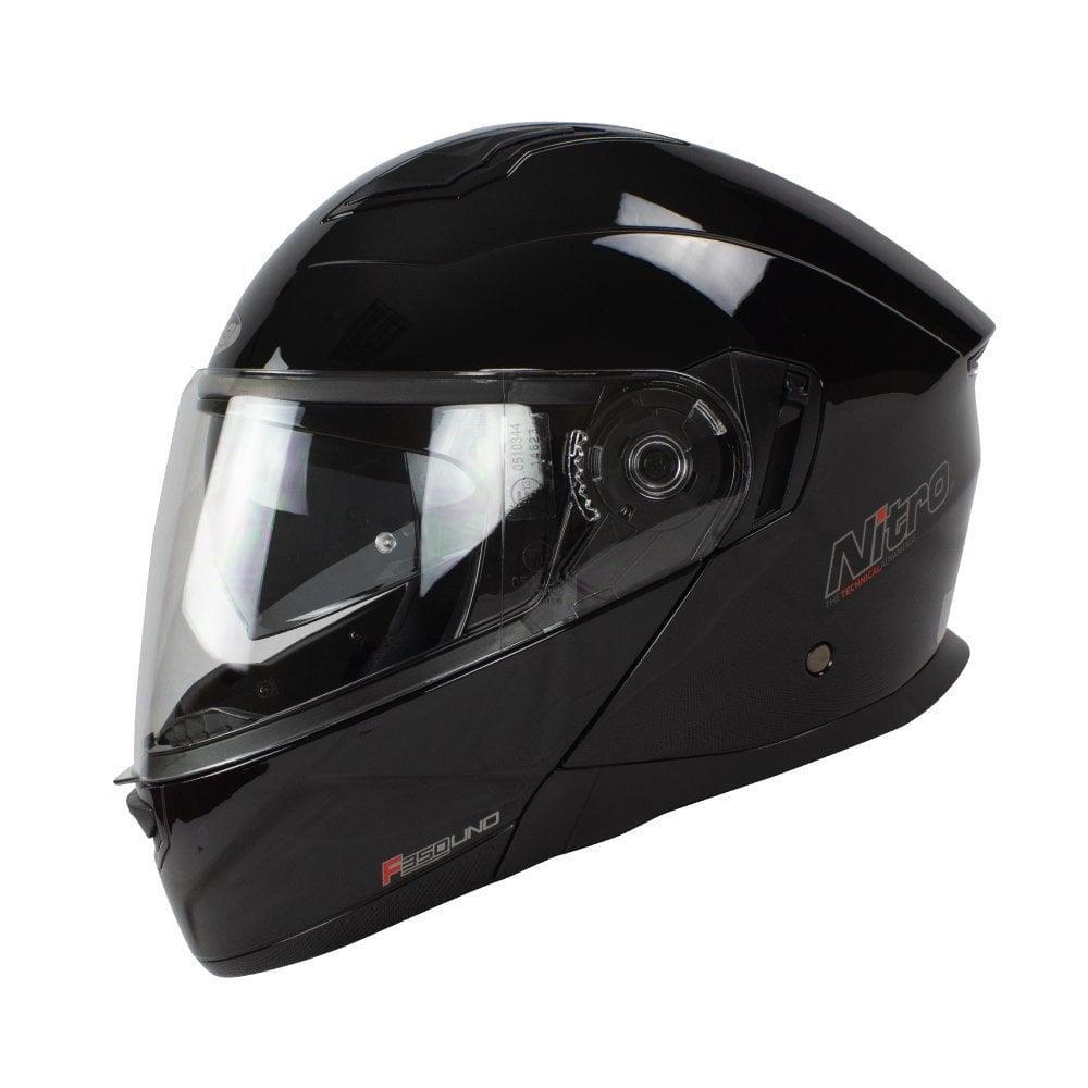 Nitro F350 Uno Flip Up Motorcycle Helmet Modular Scooter Crash Bike satin Black