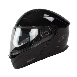 Nitro F350 Uno Flip Up Motorcycle Helmet Modular Scooter Crash Bike satin Black