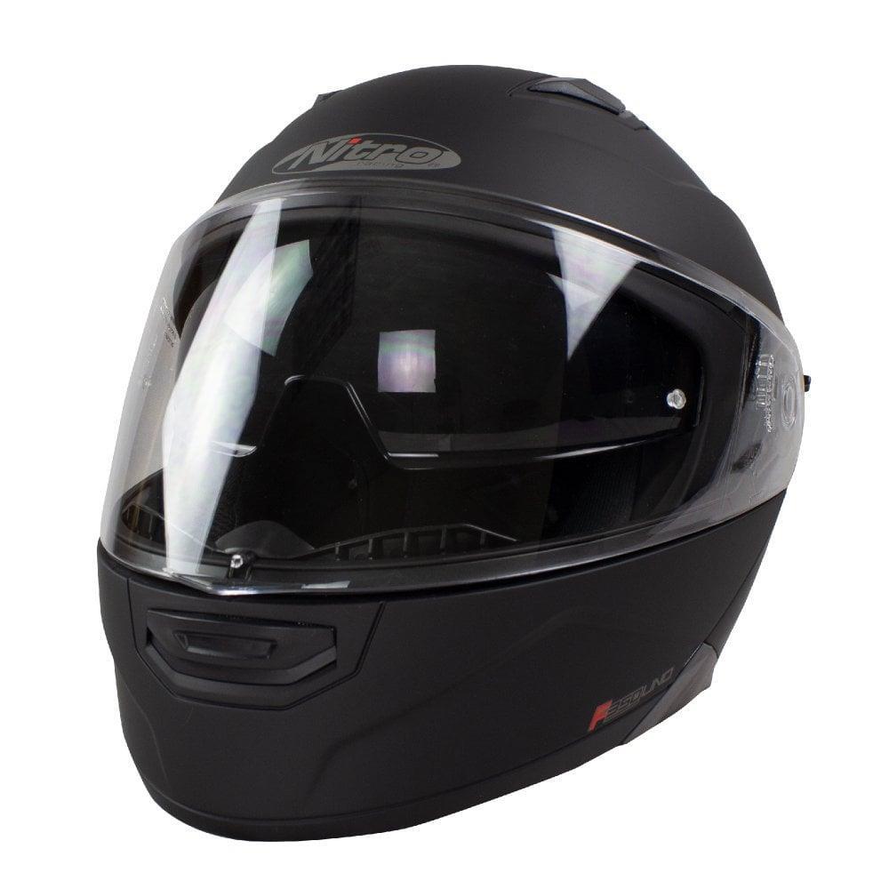 Nitro F350 Uno Flip Up Motorcycle Helmet Modular Scooter Crash Bike satin Black