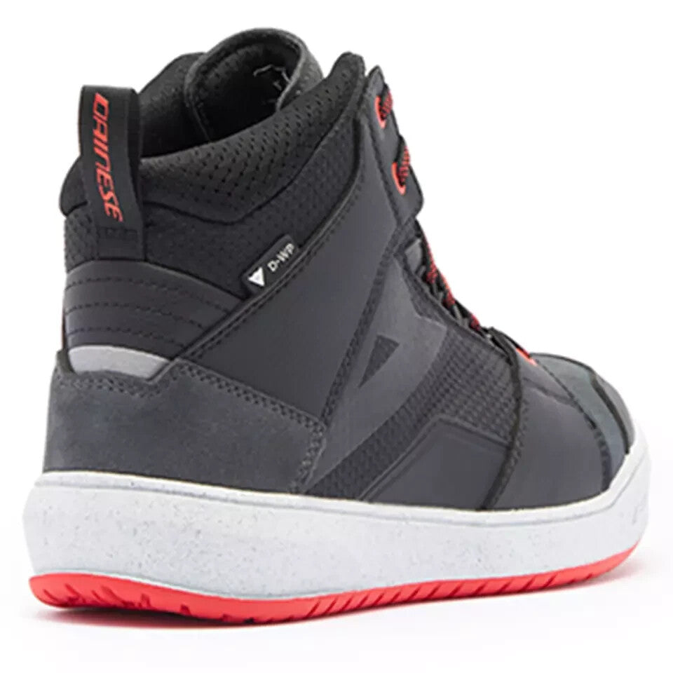 Dainese Suburb D-WP Motorcycle Shoes - Black-White-Red Lava (A66)