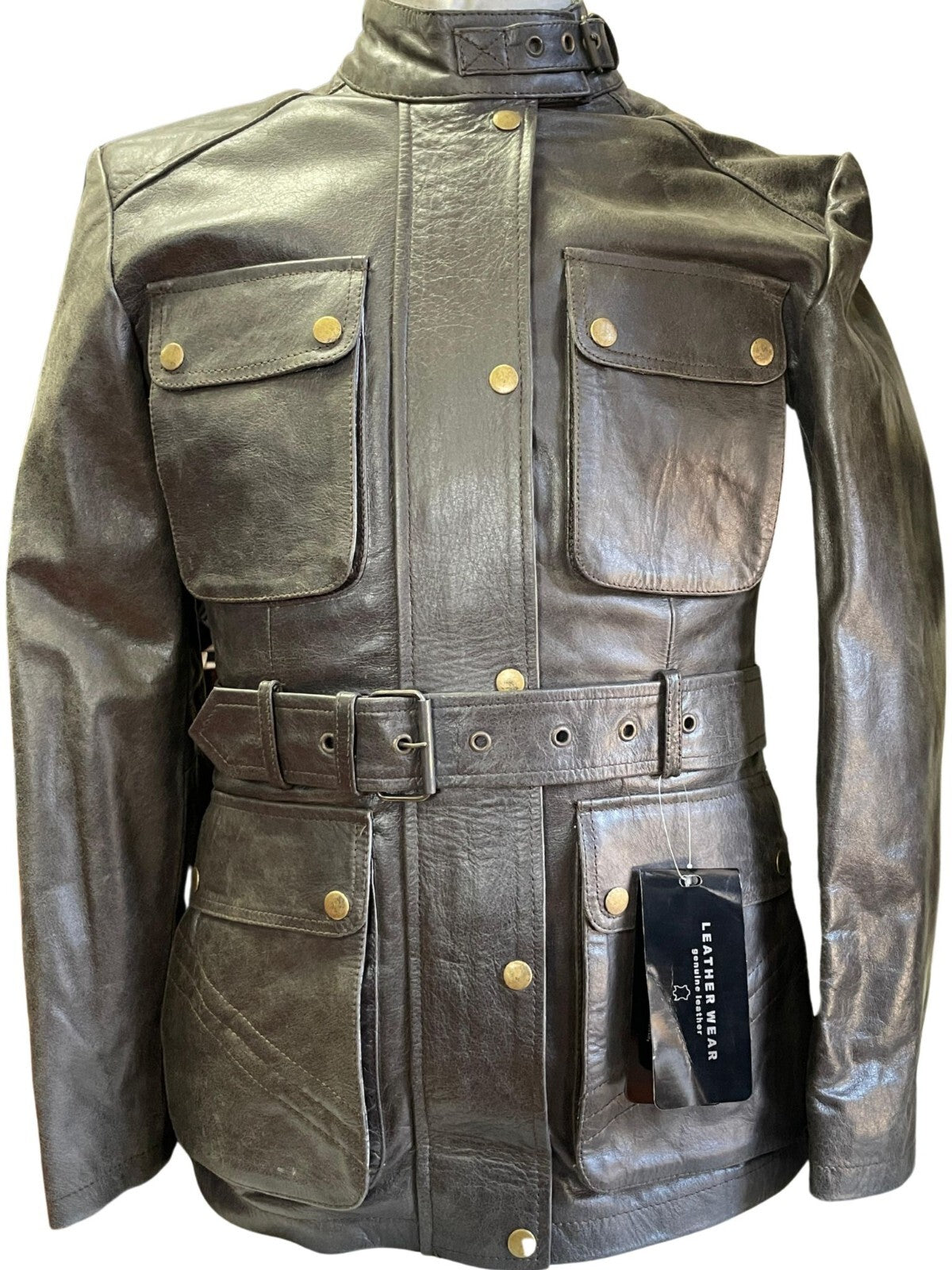 RK Sports Long Brown Ladies Leather motorbike Motorbike Motorcycle Jacket