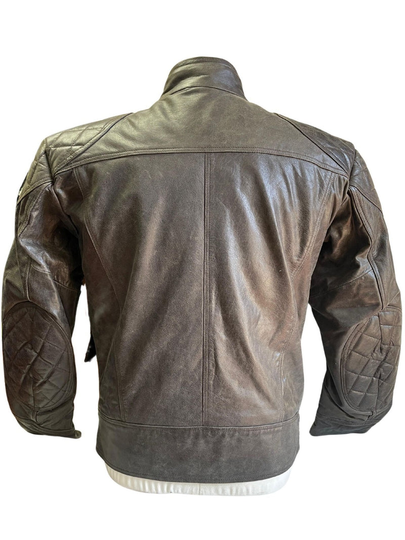 RK Sports  Brown Leather Motorcycle Jacket – Premium Cowhide Leather