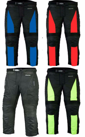 RKsports  COLOURED  Motorcycle Motorbike waterproof Trouser CE armour Cordura