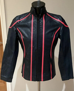 Rksports Ladies  Black/pink Fashion Leather jacket