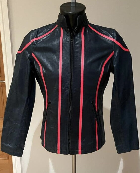 Rksports Ladies  Black/pink Fashion Leather jacket