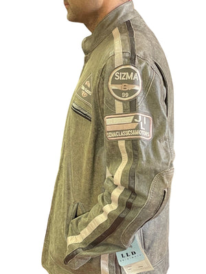 RK Sports Antique Brown Leather Jacket – Retro Style