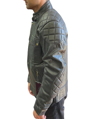 RK Sports  Men Black Leather Motorcycle Motorbike Jacket – Premium Leather