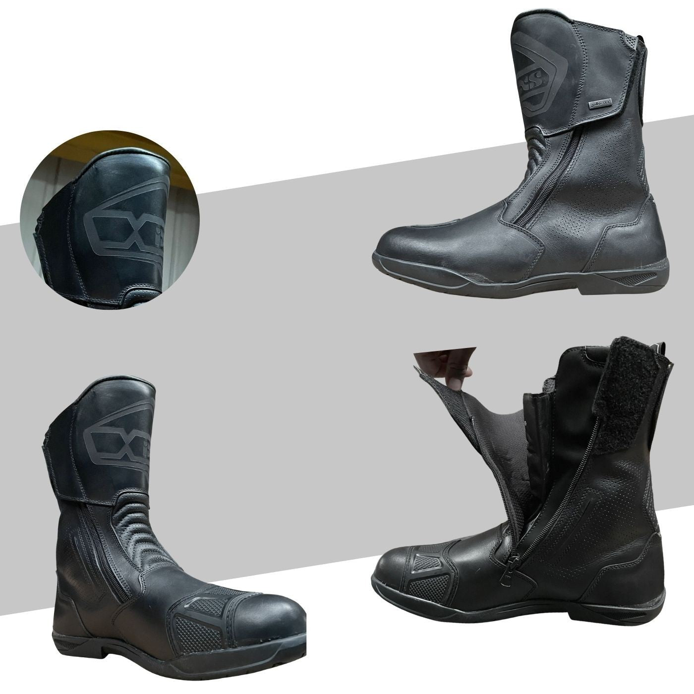 IXS TB111 Leather Motorcycle Boots – Waterproof & All-Weather Touring boot