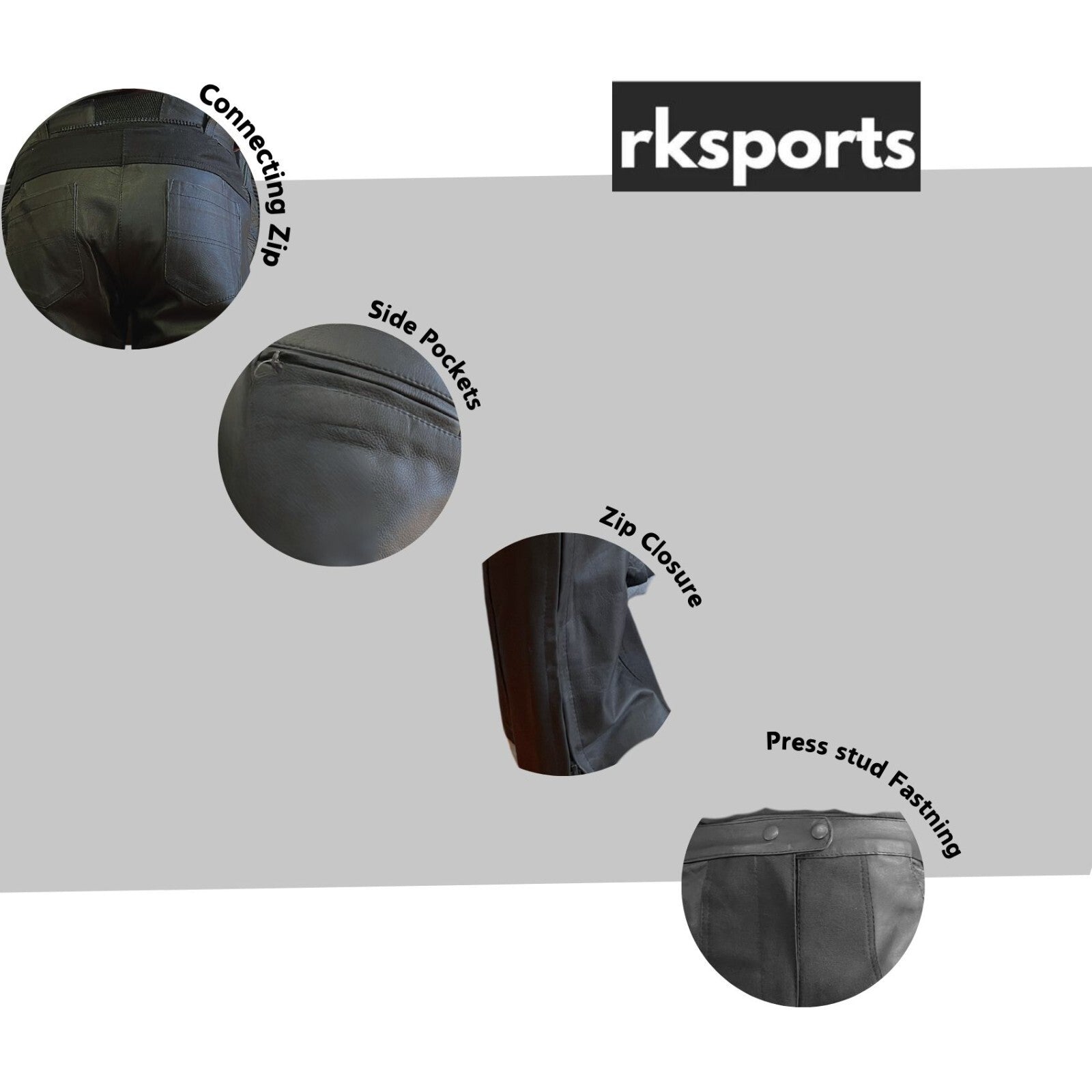 Rksports Ladies 455 Motorcycle Motorbike Waterproof Leather Trouser